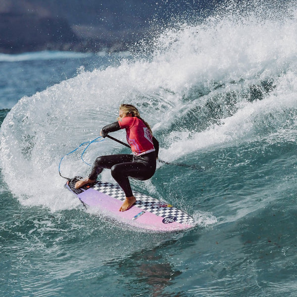 Izzi Gomez surfing her Infinity Surfboard SUP to win her 5th APP World Title
